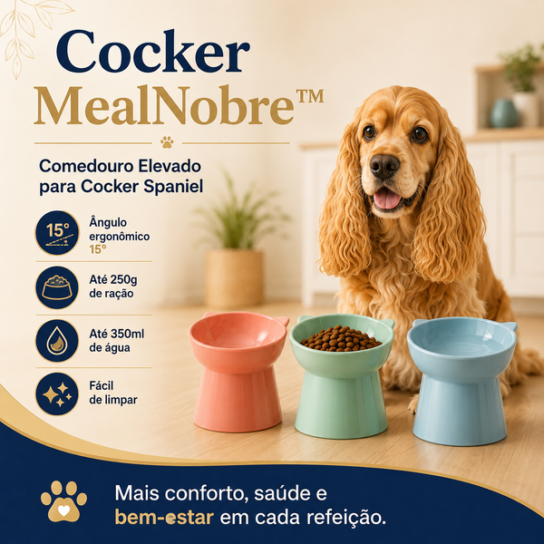 Cocker MealNobre™ | Comedouro Elevado para Cocker Spaniel